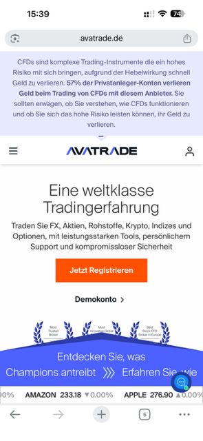 AvaTrade Registrierung starten
