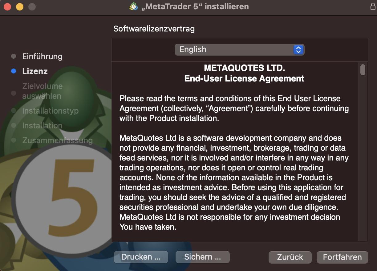 MT5 Lizenzvertrag