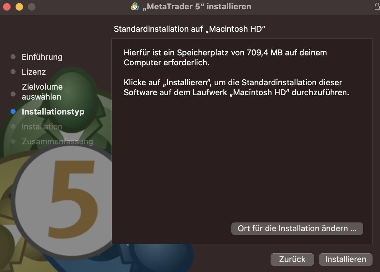 MT5 Installation durchführen